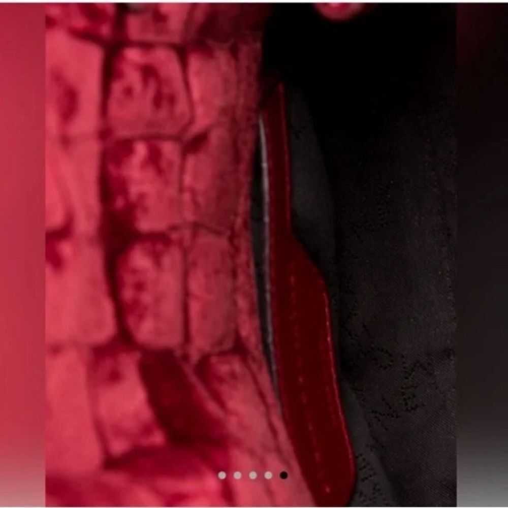 Stella McCartney *Scarlet Red* Velvet Chain Strap Hand Bag - Picture 5 of 5